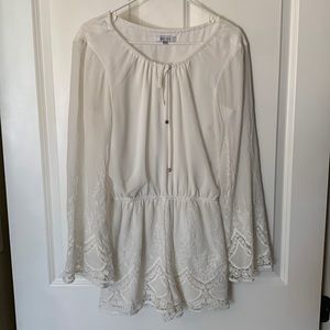 Lucy Paris white lace romper size M. Worn once - like new condition.